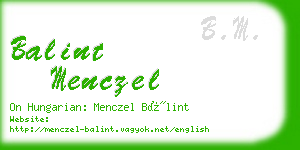 balint menczel business card